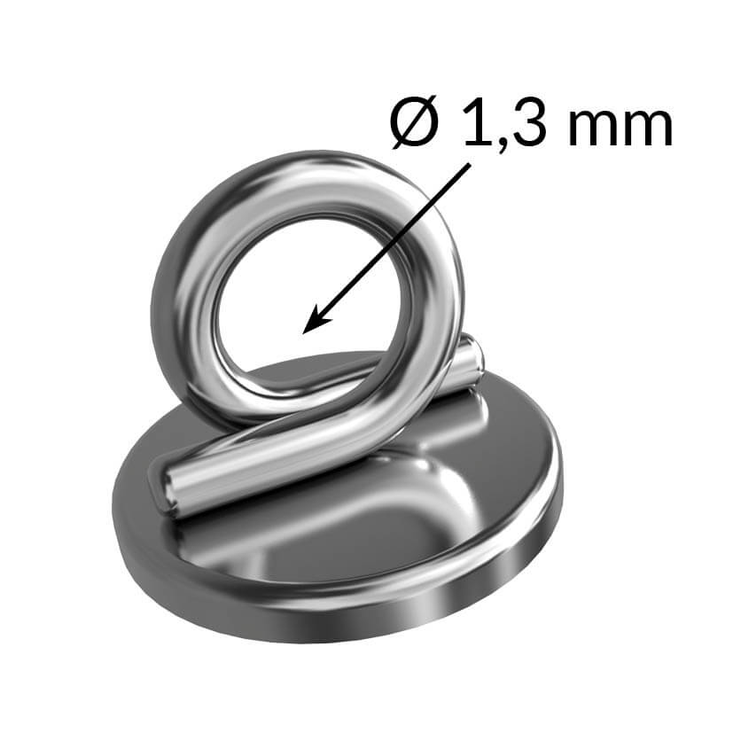 Lingualknöpfchen mit Öse, mit runder Basis