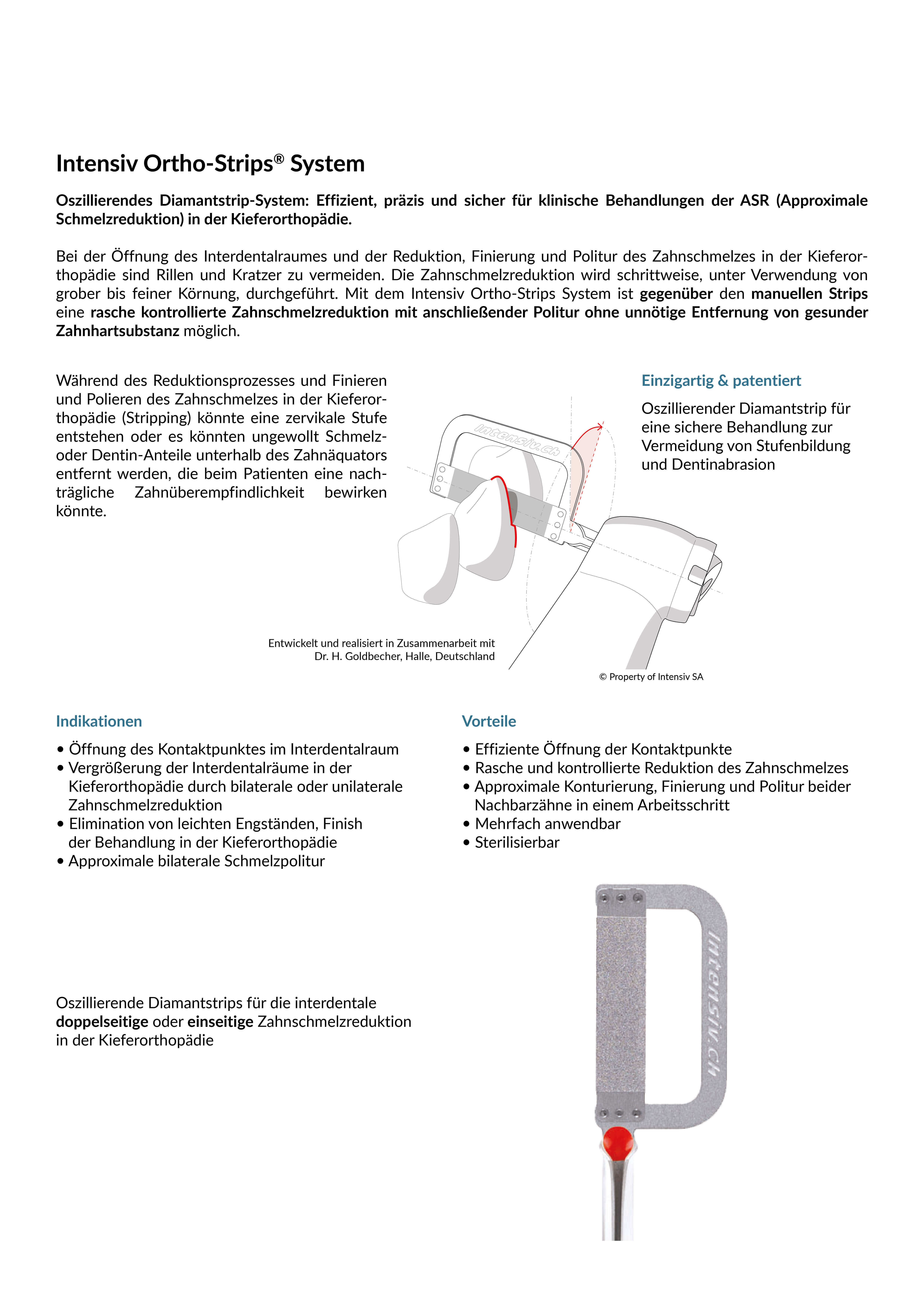Intensiv Ortho-Strips System, 25µm, Fine (weiß), One-Sided (links)