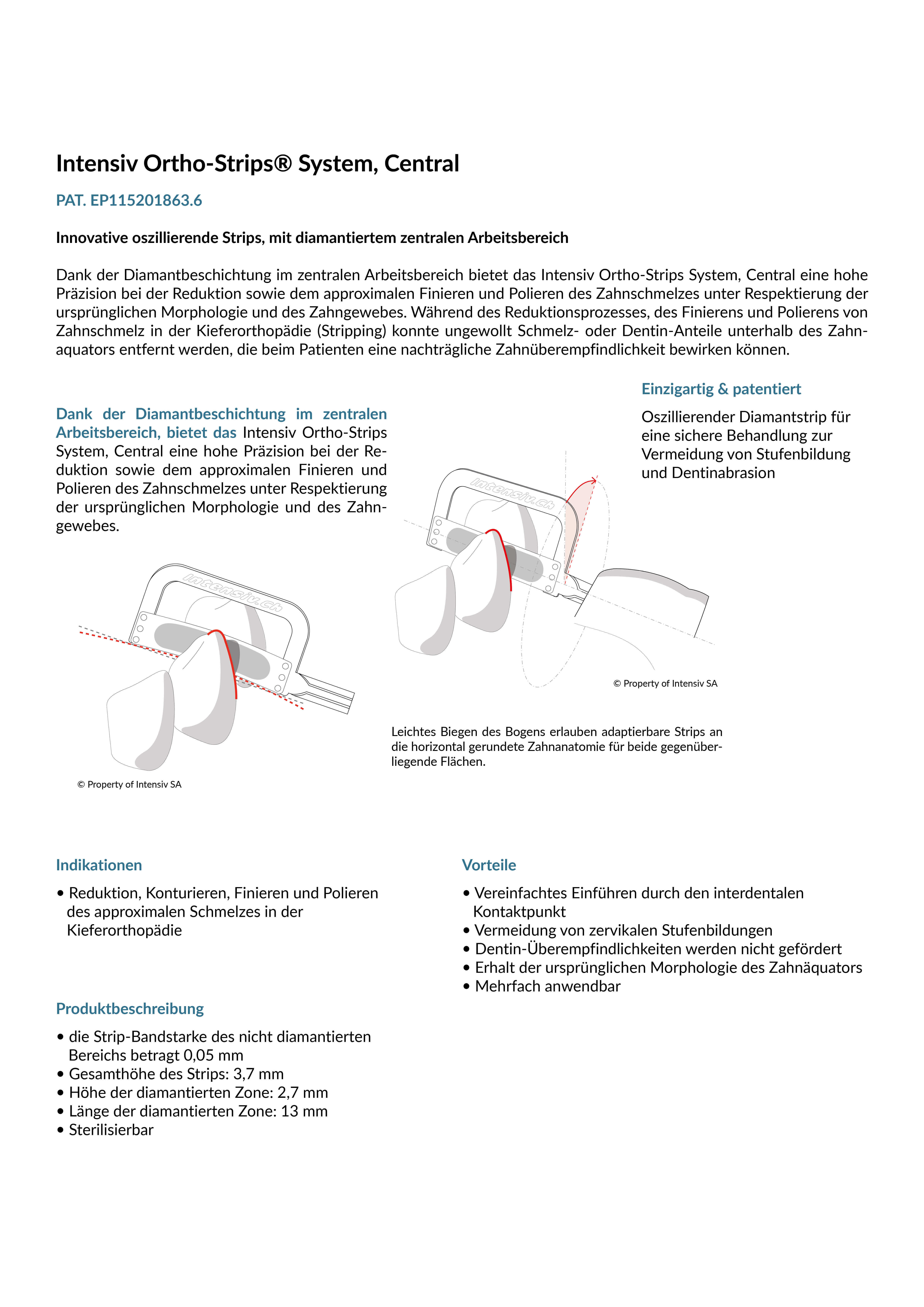 Intensiv Ortho-Strips System - Central,  60µm, Coarse (braun), Double-Sided