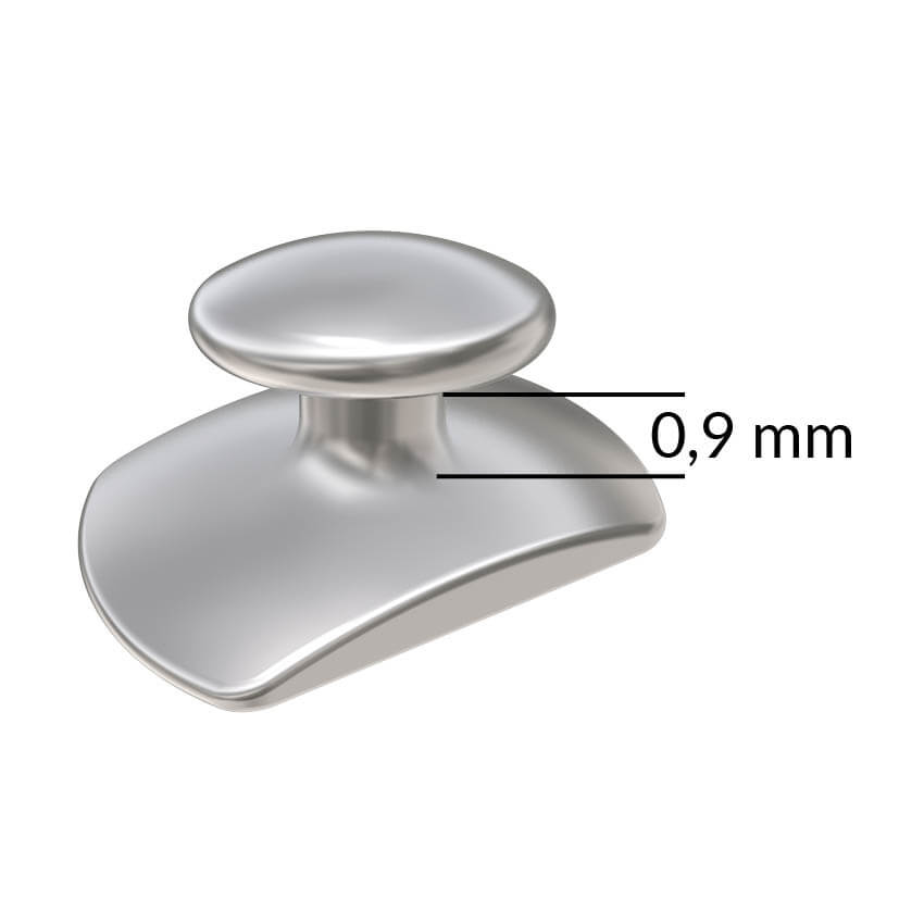 Lingualknöpfchen (Monoblock), ovale flache Basis