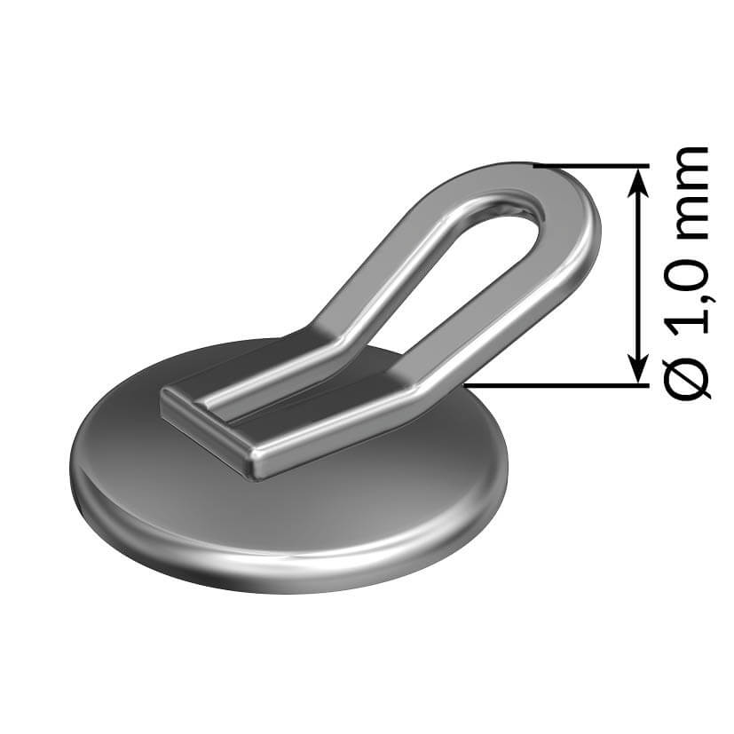 Lingualknöpfchen mit Schlaufe, mit runder Basis