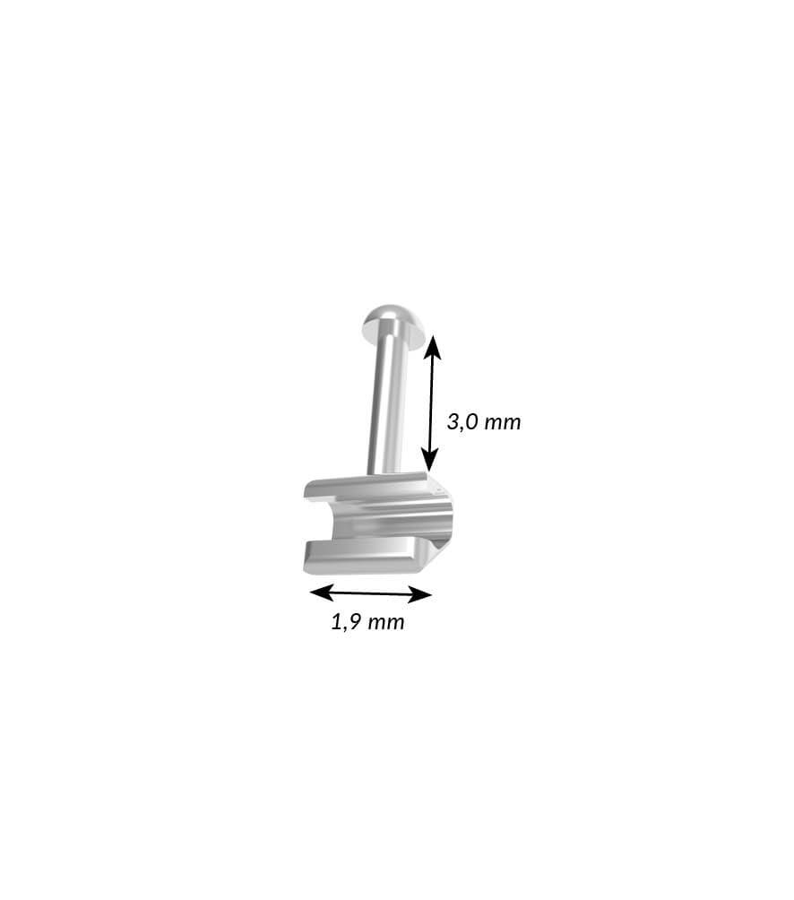 Klemmhäkchen mit Ball-Hook 0.022", lang (3 mm)