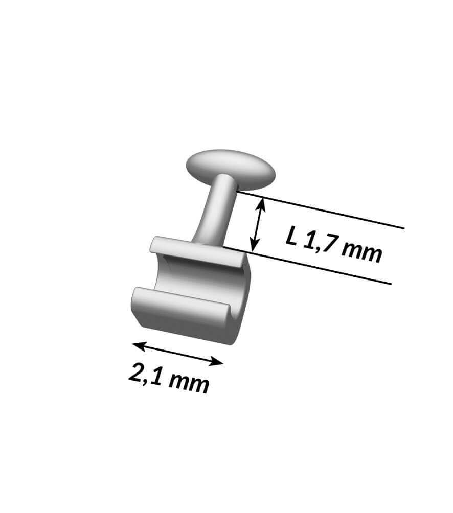 Klemmhäkchen mit T-Hook, kurz (1,7 mm)